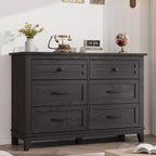 6 Dresser for Bedroom, 47 Wide Drawer Dresser with Storage Freestanding, Wooden Closet Storage Chest for Living Room, Bedroom, Entryway