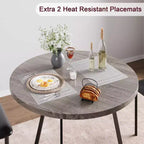 Dining Table Set for 2, Kitchen Table and Chairs for 2 with Upholstered Chairs, 3 Piece Dining Room Table Set, Round Kitchen Table Set