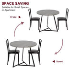 Dining Table Set for 2, Kitchen Table and Chairs for 2 with Upholstered Chairs, 3 Piece Dining Room Table Set, Round Kitchen Table Set