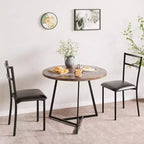 Dining Table Set for 2, Kitchen Table and Chairs for 2 with Upholstered Chairs, 3 Piece Dining Room Table Set, Round Kitchen Table Set