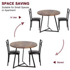 Dining Table Set for 2, Kitchen Table and Chairs for 2 with Upholstered Chairs, 3 Piece Dining Room Table Set, Round Kitchen Table Set