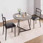 Dining Table Set for 2, Kitchen Table and Chairs for 2 with Upholstered Chairs, 3 Piece Dining Room Table Set, Round Kitchen Table Set