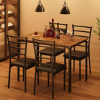 Dining Table Set for 4, Kitchen Table and Chairs for 4, 5 Piece Kitchen Dining Room Table Set,Wood Modern Rectangle Dinner Table With Upholstered Seat