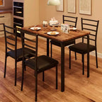 Dining Table Set for 4, Kitchen Table and Chairs for 4, 5 Piece Kitchen Dining Room Table Set,Wood Modern Rectangle Dinner Table With Upholstered Seat