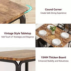 Dining Table Set for 4, Kitchen Table and Chairs for 4, 5 Piece Kitchen Dining Room Table Set,Wood Modern Rectangle Dinner Table With Upholstered Seat