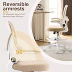 Chaise de bureau haute Karl Home | Respirante en maille, chaise de dessinateur avec anneau de repose-pieds réglable