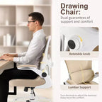 Chaise de bureau haute Karl Home | Respirante en maille, chaise de dessinateur avec anneau de repose-pieds réglable