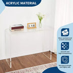 TROPOW Table Console Moderne en Acrylique, Table d'Appoint Étroite Transparente, Meuble d'Appoint Compact pour Salon, 38.2x15x29.3 Pouces, Transparent