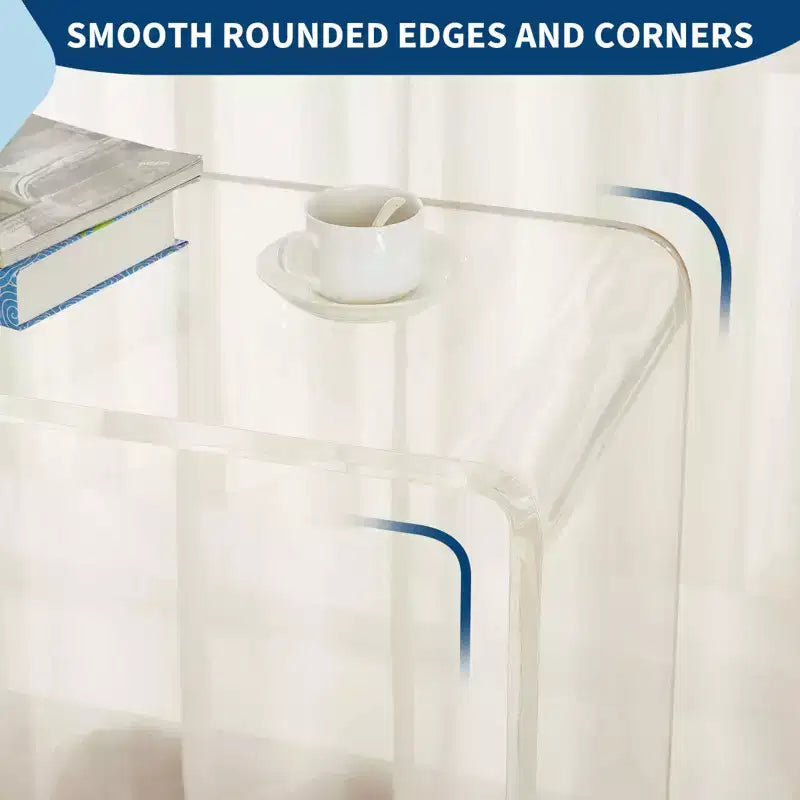 TROPOW Table Console Moderne en Acrylique, Table d'Appoint Étroite Transparente, Meuble d'Appoint Compact pour Salon, 38.2x15x29.3 Pouces, Transparent
