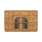 Christopher Knight Home Mirae 55.1'' Vintage Storage Cabinet with 7 Drawers, 2 Glass Doors and Adjustable Shelves