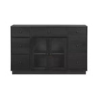 Christopher Knight Home Mirae 55.1'' Vintage Storage Cabinet with 7 Drawers, 2 Glass Doors and Adjustable Shelves