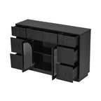 Christopher Knight Home Mirae 55.1'' Vintage Storage Cabinet with 7 Drawers, 2 Glass Doors and Adjustable Shelves