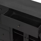 Christopher Knight Home Mirae 55.1'' Vintage Storage Cabinet with 7 Drawers, 2 Glass Doors and Adjustable Shelves