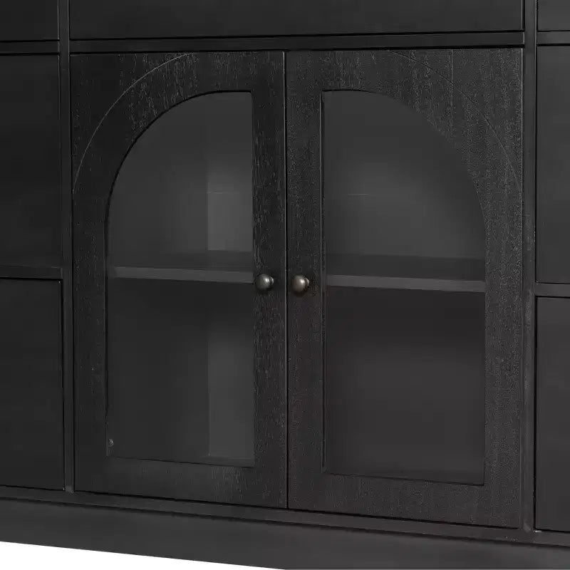 Christopher Knight Home Mirae 55.1'' Vintage Storage Cabinet with 7 Drawers, 2 Glass Doors and Adjustable Shelves