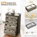 Karl Home 6-Drawer Grey Particle Board 31.5in. W Chest of Drawer