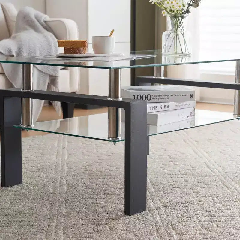 Aubai Glass Top Coffee Table