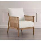 Spruce&Spring Modern Farmhouse Accent Chair with Braid Wood Armm