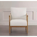 Spruce&Spring Modern Farmhouse Accent Chair with Braid Wood Armm