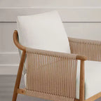 Spruce&Spring Modern Farmhouse Accent Chair with Braid Wood Armm