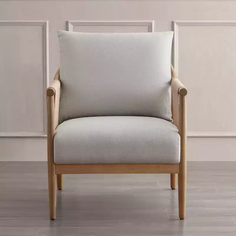 Spruce&Spring Modern Farmhouse Accent Chair with Braid Wood Armm