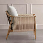 Spruce&Spring Modern Farmhouse Accent Chair with Braid Wood Armm