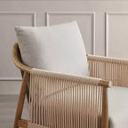 Spruce&Spring Modern Farmhouse Accent Chair with Braid Wood Armm