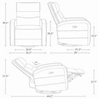 Spruce & Spring Power Glider Swivel Rocker Recliner Chair Nursery Recliner