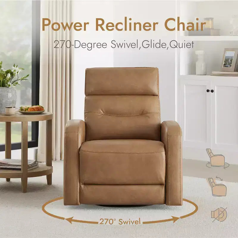 Spruce & Spring Power Glider Swivel Rocker Recliner Chair Nursery Recliner
