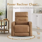 Spruce & Spring Power Glider Swivel Rocker Recliner Chair Nursery Recliner