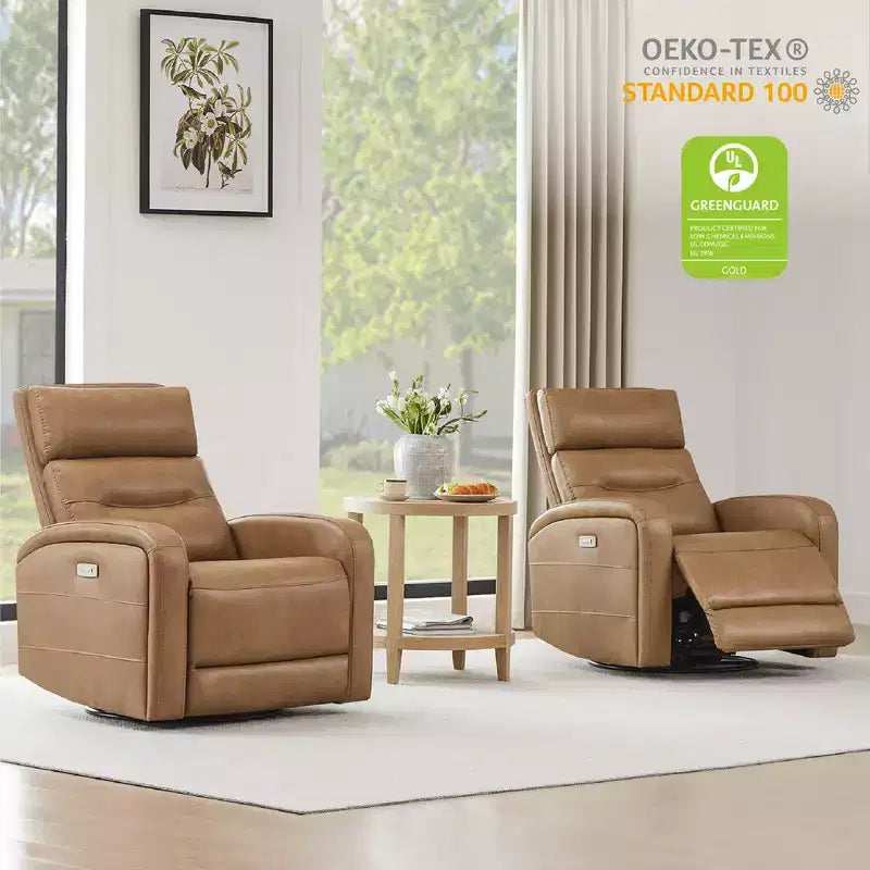 Spruce & Spring Power Glider Swivel Rocker Recliner Chair Nursery Recliner