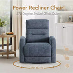 Spruce & Spring Power Glider Swivel Rocker Recliner Chair Nursery Recliner