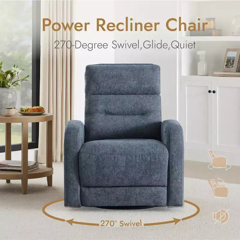 Spruce & Spring Power Glider Swivel Rocker Recliner Chair Nursery Recliner