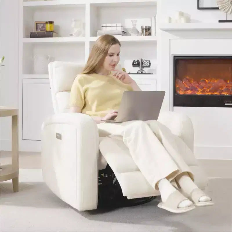 Spruce & Spring Power Glider Swivel Rocker Recliner Chair Nursery Recliner