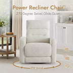 Spruce & Spring Power Glider Swivel Rocker Recliner Chair Nursery Recliner
