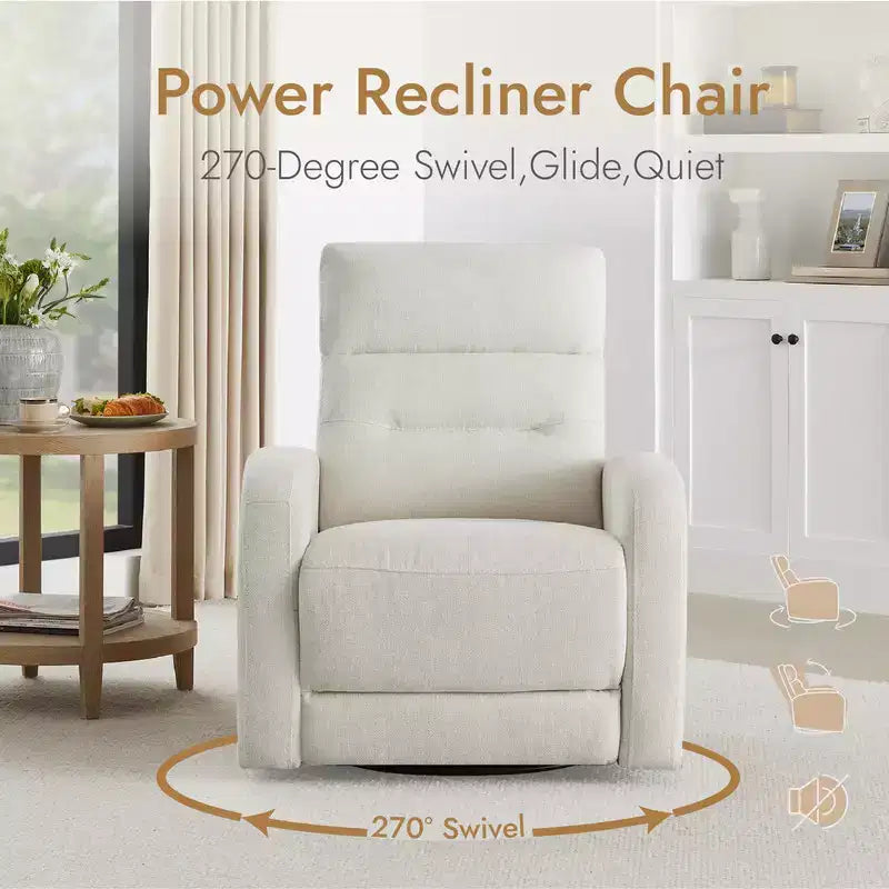Spruce & Spring Power Glider Swivel Rocker Recliner Chair Nursery Recliner
