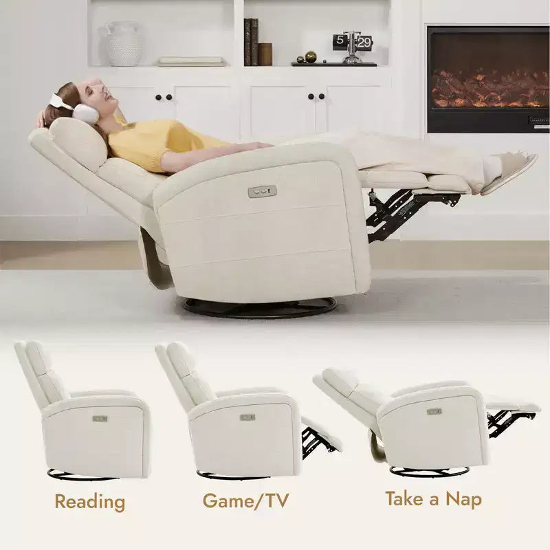 Spruce & Spring Power Glider Swivel Rocker Recliner Chair Nursery Recliner