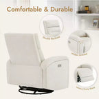 Spruce & Spring Power Glider Swivel Rocker Recliner Chair Nursery Recliner