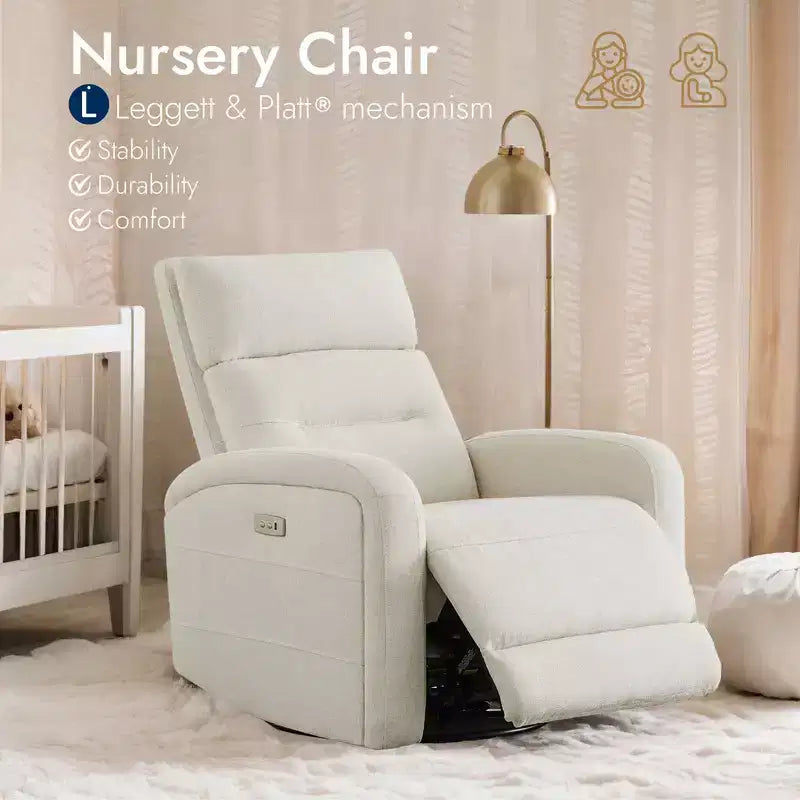 Spruce & Spring Power Glider Swivel Rocker Recliner Chair Nursery Recliner