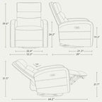 Spruce & Spring Power Glider Swivel Rocker Recliner Chair Nursery Recliner