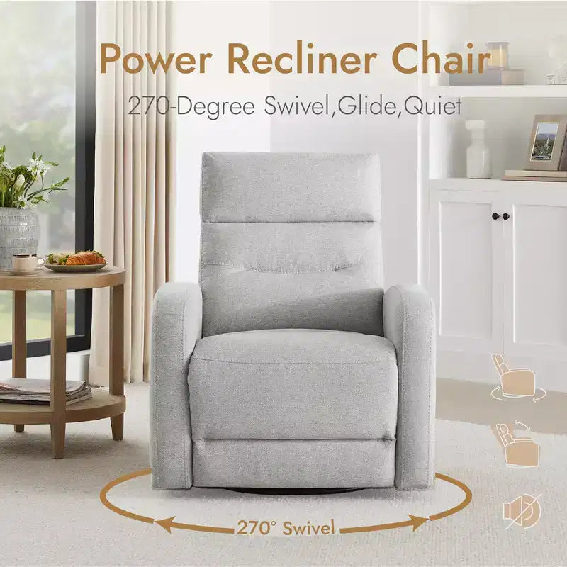 Spruce & Spring Power Glider Swivel Rocker Recliner Chair Nursery Recliner