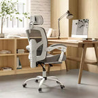 Okak Modern High-Back Mesh Home Office Chair with Retractable Footrest,Adjustable Swivel Task Chair for Office,Study