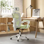 Okak Modern High-Back Mesh Home Office Chair with Retractable Footrest,Adjustable Swivel Task Chair for Office,Study