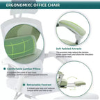 Okak Modern High-Back Mesh Home Office Chair with Retractable Footrest,Adjustable Swivel Task Chair for Office,Study
