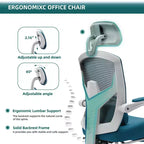 Okak Modern High-Back Mesh Home Office Chair with Retractable Footrest,Adjustable Swivel Task Chair for Office,Study