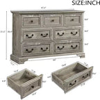 GDFStudio Graham Farmhouse 47.5 Wood Dresser with 7 Drawers