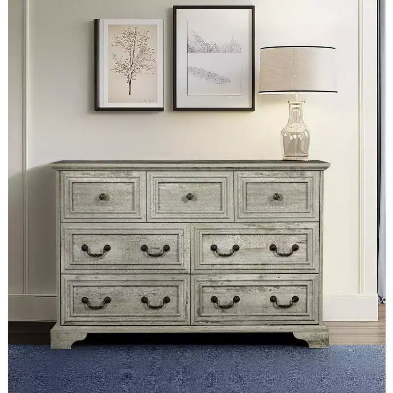 GDFStudio Graham Farmhouse 47.5 Wood Dresser with 7 Drawers