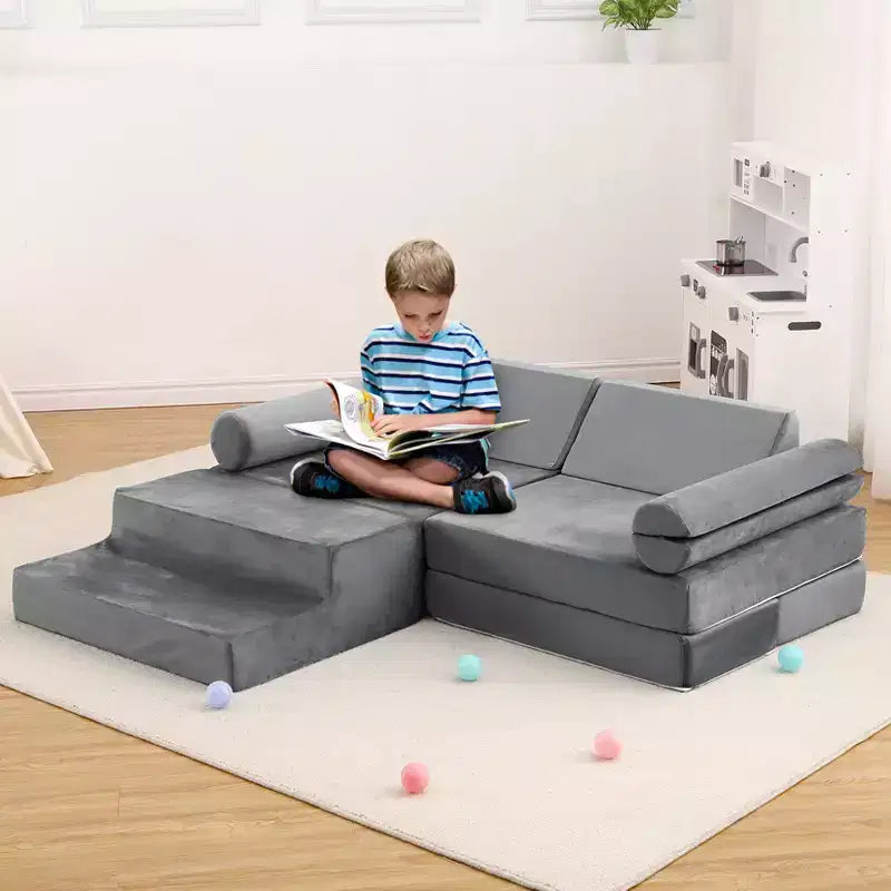 13PCS Modular Kids Couch, Convertible Kids Modular Play Couch,Foam Modular Sectional Sofa