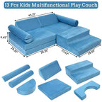 13PCS Modular Kids Couch, Convertible Kids Modular Play Couch,Foam Modular Sectional Sofa