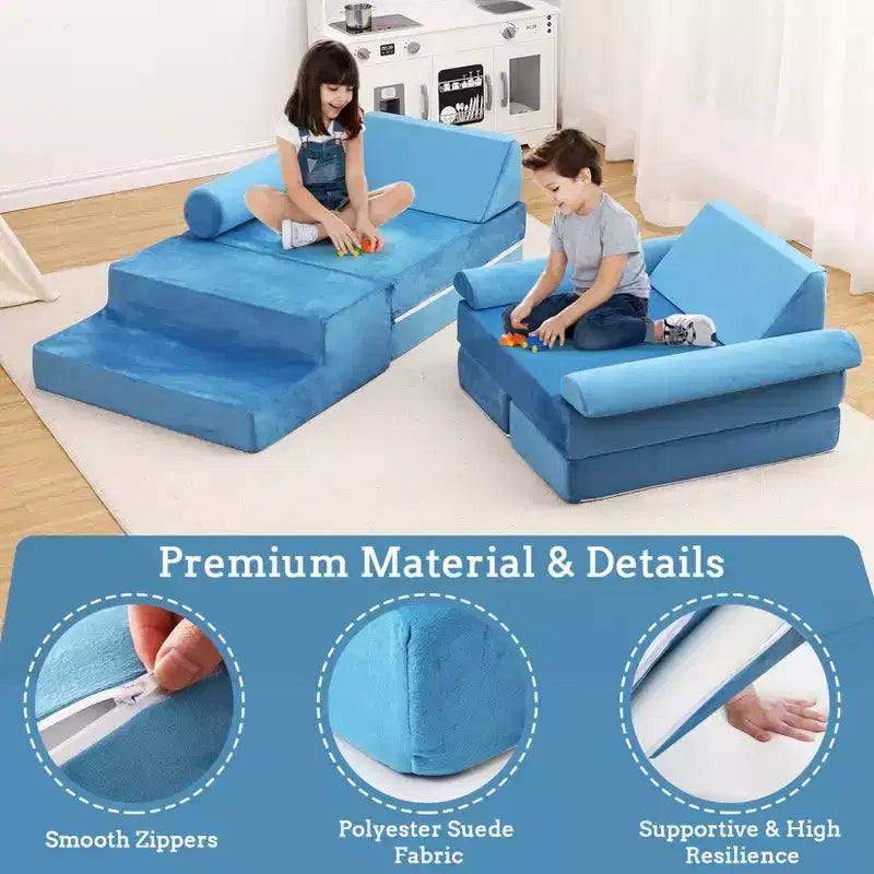 13PCS Modular Kids Couch, Convertible Kids Modular Play Couch,Foam Modular Sectional Sofa