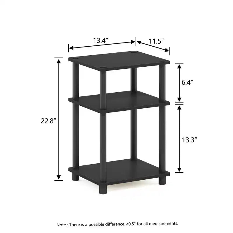 HOMLUX 3-Tier Colors Reversible End Table Sofa Bed Side Table with Storage Shelf